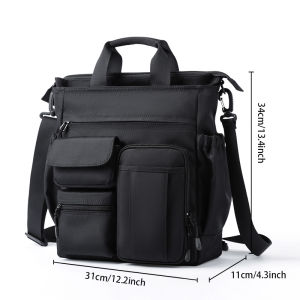 MOYYI Classic Canvas Mens Messenger Bags Large Capacity Black Sing Bag Men Cross Body Bag 15.6 inch Laptop Casual Shoulder Bag Retro Style Briefcase
