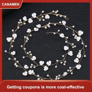 【CANAMEK 】 Headbands Wedding Hair Accessories Handmade Floral Rhinestone Hair Ornament For Bride Girls