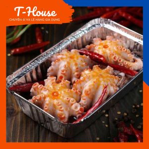 Khuôn bạc nướng hình chữ nhật bộ set 10 cái khây bạc sử dụng cho nồi chiên không dầu kích thước lớn 22cm x 15.8cm