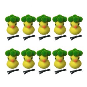 10pcs Fashionable Little Yellow Duck Hairpins Decorated with Sunflower Ornament Hair Accesories For Children And Adults