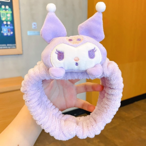 mitch Sanrio Cute plush Washing Face Makeup Hairband Kuromi Cartoon Soft girl Makeup Headdress