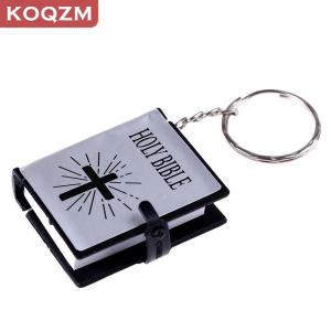 [COD] KOQZM KITCHEN Mini English Holy bible Keychain Religious Cross Key Ring