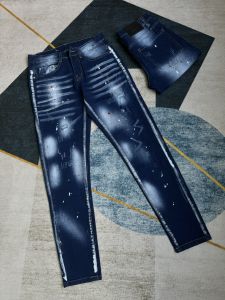 Quần bò Jean nam dài XANH rách họa tiết vệt sơn phong cách chất jean co giãn tốt chuẩn form bền đẹp giá tốt