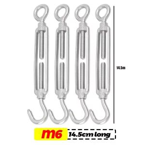 5PCS Stainless Steel Hook and Eye Turnbuckle Tensioners Rigging Sailing Hardware Wire Rope Tension Adjustable Garden Wire Turnbuckle