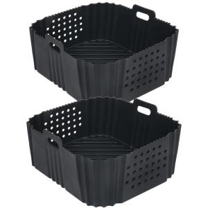 2 Count Silicone Nonstick Air Fryers Pads Silicone Baking Tray Cooking Liners Air Fryers Accessories Silicone Baskets