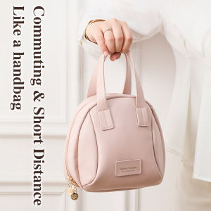 Handheld largecapacity waterproof makeup organizer Highcolor shell handbag portable organizer