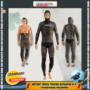 Wetsuit Cressi TRACINA Ultraspan V1.8 ( Spearfishing/Freediving) / Pakaian Selam / Baju Spearfishing / Pakaian Selam Freediving Spearfishing / Wetsuit Freedive