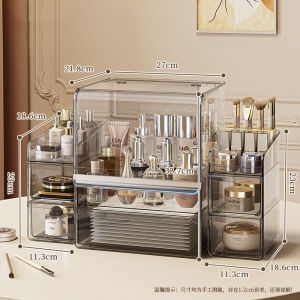 พร้อมส่ง🌈รุ่นใหม่ล่าสุด✨กล่องเก็บเครื่องสำอาง PET ใส มีลิ้นชัก ชั้นเก็บเครื่องสำอาง ชั้นวางเครื่องสำอาง กันฝุ่นกันชื้น