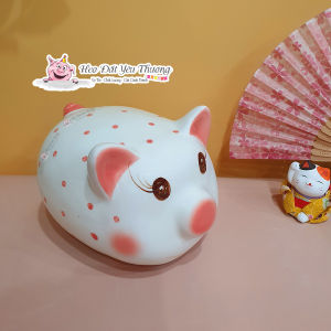 Lợn chấm bi mắt nâu GỐM SỨ size 2 và 3 ống tiết kiệm tiền heo đất