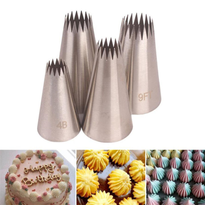 4pcs Large Icing Piping Nozzles For Decorating Cake Baking