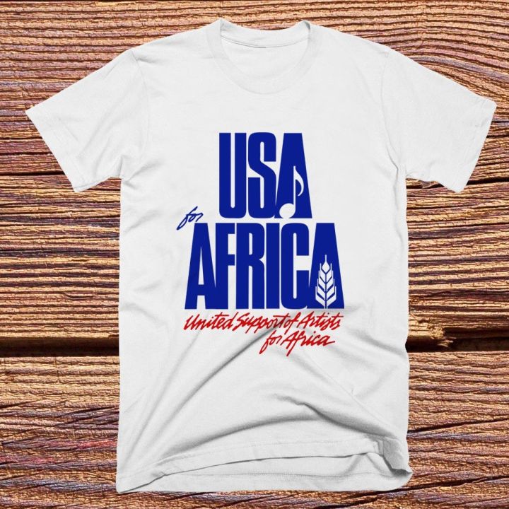 We Are the World Anniversary Usa for Africa White T-shirt Casual