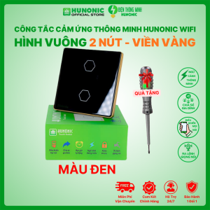Công Tắc Cảm Ứng Wifi Hunonic Mặt Vuông 2 NÚT