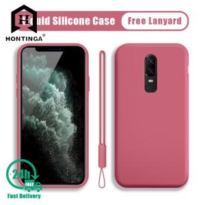 Hontinga Casing For OnePlus 6 Case Original Liquid Silicone Case Soft Slim Cover One Plus 6 Cases Coque Funda Shockproof Casing Back Cover