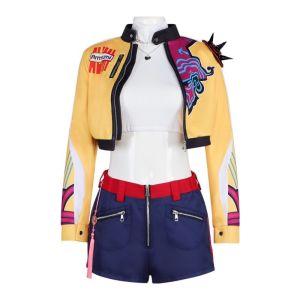 Demon Hunter Children Korean Demon Hunter Zoe Lumimira Costume Makeup Virtual Idol Movie Cosplay Suitable for Girls Children Halloween