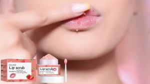 EELHOE Strawberry Lip Scrub Moisturizing Lip Anti-Chap Hydrating Exfoliating Colorful Fading Lip and Mouth Corner