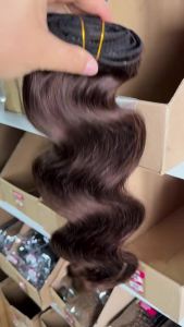 【B.Q】Clip In Hair Human Hair European and American Wig Clip Hair 8-Piece Set # 2