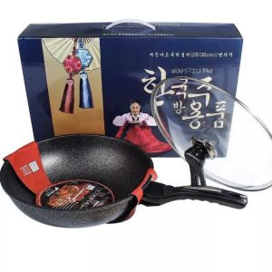 กระทะเคลือบหินMaifanเกาหลี ไม่ติดกระทะกระทะเคลือบผัดอาหาร ขนาด32ซม ฟรีตะหลิวไม้ ฝาแก้ว