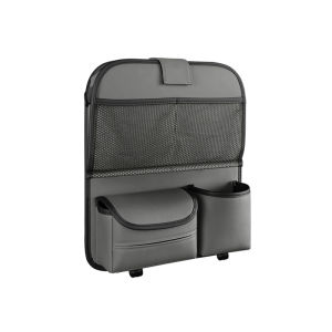 SEAMETAL Multifunction Car Seat Back Storage Box Foldable Table Tray Tissue Box Napa Leather Back Storage Pocket