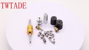 TWTADE 19PCS Air Conditioning Valve Core Kit - Car AC R12 R134a Teflon Seal Refrigeration Schrader Valve Stem Cores with Remover Tool Service Valve & HVAC System Charging Port Seal Caps Kit