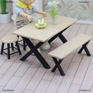 [COD] xiangshun 1Set 1:12 Dollhouse Miniature Tables Round Stool Outdoor Camping Chair Model Decor Toy Doll House Accessories