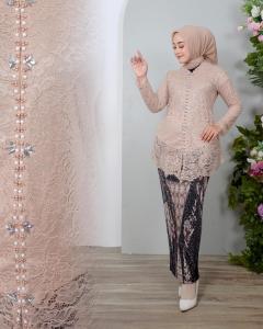 Stelan Kebaya Brokat Encim Payet Kebaya Kondangan Wanita Elegan Baju Wisuda Murah
