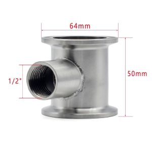 SS304 Tri-Clamp Reflux Column - 50mm 1.5"/2" with 1/2" Internal Thread High Purity for Homebrew Essential Oil Distillation