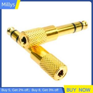 Millys Vàng 6.5mm nam cắm để 3.5mm nữ Jack Stereo Tai nghe âm thanh Bộ chuyển đổi Nhà Kết nối bộ chuyển đổi micro 6.5mm đến 3.5mm âm thanh Bộ chuyển đổi micro khuếch đại Đầu chuyển đổi
