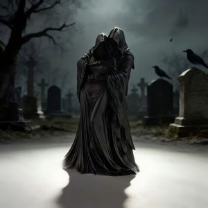 GOOD STUFF Embracing Posture Gothic Decoration 3D Printed Retro Skeleton Model Decoration Exquisite Dark Style Ghost Ornaments Use