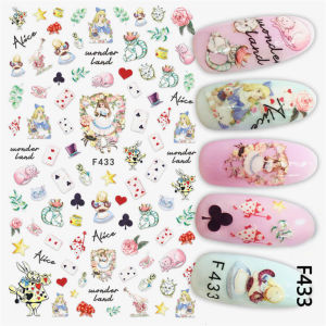 Sticker Dán Móng Tay Họa Tiết Hình Rau Củ Quả Oganic Màu Và Trắng Đen / Hoạt Hình Wonderland / Vòng Hoa Lá / Viền Hoa Văn / Nails sticker Series F – F431