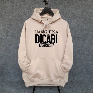 Sweater Hoodie LUCKY PROJECT Uang Bisa Di Cari Jaket Suiter Hudi Terbaru Pria Wanita Dewasa Bahan Fleece Katun Tebal Hitam Hijau Mint Kream Size M L XL Bisa COD