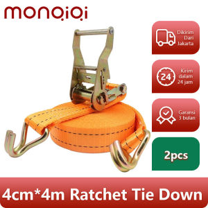 [2 pcs] Rachet Tie Down lebar 4 cm panjang 4 meter Tali Pengikat Bak Kendaraan