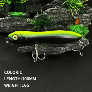 Pencil Bait Lure Floating 100mm 16g Surface Crazy Snake Head Rattles Sound Bass Pike Fish Hard Plastic Artificial Baits