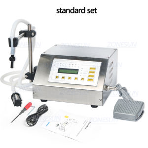 ZONESUN Liquid Filling Machine เครื่องบรรจุของเหลวปั๊มเติมควบคุมดิจิตอลไฟฟ้าเครื่องบรรจุขวด GFK160สำหรับเครื่องดื่มนมน้ำ