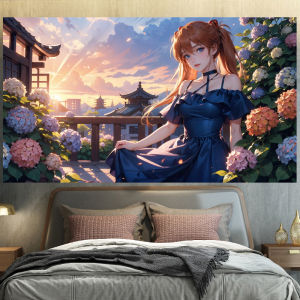 Ready stock sa local warehouseFlower Sea Girl Beautiful Girl Wall Tapestry ins Backdrop fabric for room bedroom headboard decoration wall cloth dormitory cover-up tapestry