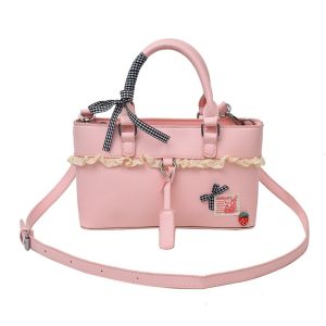 DJAQWA Casual Woman Shoulder Bag Soft Sweet Handbag Fashion Bow Bandage Crossbody Bucket Bag Girls
