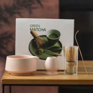 MODERNLUX Matcha Spoon Japanese Matcha Tea Set Tea Sticks Match Bowl Matcha Whisk Set Reusable Bamboo Ceramic Matcha Brush for Tea Lovers