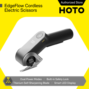 HOTO EdgeFlow Cordless Electric Scissors - USB-C Titanium Blade LED Display Tool-Free Crafting