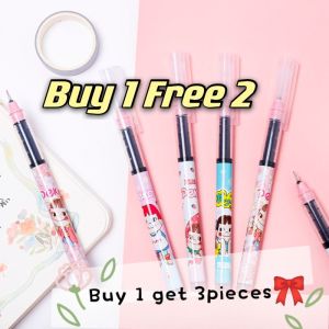 🔥Buy 1 Free 2🎀【local stock】Liquid roller ball pen student 0.5m straight dry signature pen water pen gel pen