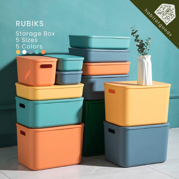 🇸🇬 Minimalist Stackable Storage Boxes with Lid, Home Storage Organizers