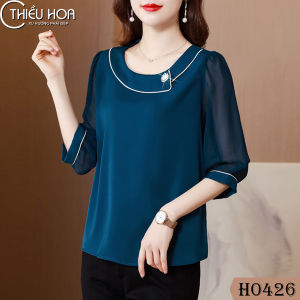 [Hàng mới về] Áo kiểu nữ chất chiffon mềm mại không nhàu phù hợp làm quà tặng bà tặng mẹ đi tiệc thương hiệu Thiều Hoa H0426