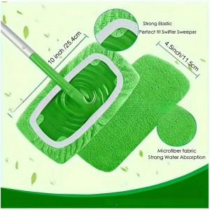 SEA JJT Mop Cover-Reusable Micro Fiber Flat Mop Cover Strong Elastic Fit Wet and Dry Cleaning Cloth