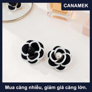 【CANAMEK】 Vải Màu Đen Hoa Trà Hoa Trâm Cài Cho Phụ Nữ Trâm Pins Váy Áo Sơ Mi Phụ Kiện Thời Trang Quà Tặng