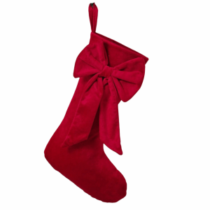 KAIEW Bowknot Christmas Stocking Large Capacity Velvet Christmas Hanging Sock Rustic Multicolor Fireplace Hanging Ornament Photo Props