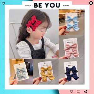 Set 2 Kẹp Tóc Nơ Trơn Cho Bé Gái Dễ Thương Kẹp Tóc Phong Cách Công Chúa Cho Bé Gái - BEYOU