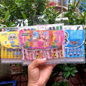 Bút sáp màu vặn Rolling crayon bộ 12 màu sắc chuẩn loại đẹp màu tươi sáng bé thích sáng tạo cotienshop93