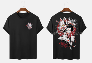 Geisha Streetwear Tshirt For Men Women Jap Demon Geisha Shirt Loose Fitting Clothing Top Tee shirt
