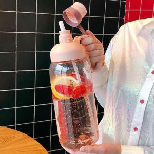 MM - A162 - Botol Air Minum Seliya Sport BPA Free Jumbo 2000ml IM-20057 - Model Gagang Sedotan Bpa Free / TERMOS GELAS DEWASA