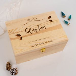 Customised Wooden Keepsake Box Personalised Christmas Collection Merry Christmas Gifts