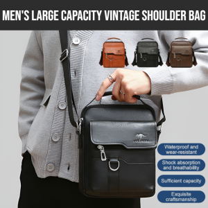 【Wont Rot For A Century】Mens Large Capacity Vintage Shoulder Bag Men Leather Messenger Bag Casual Mens Crossbody Shoulder Bag