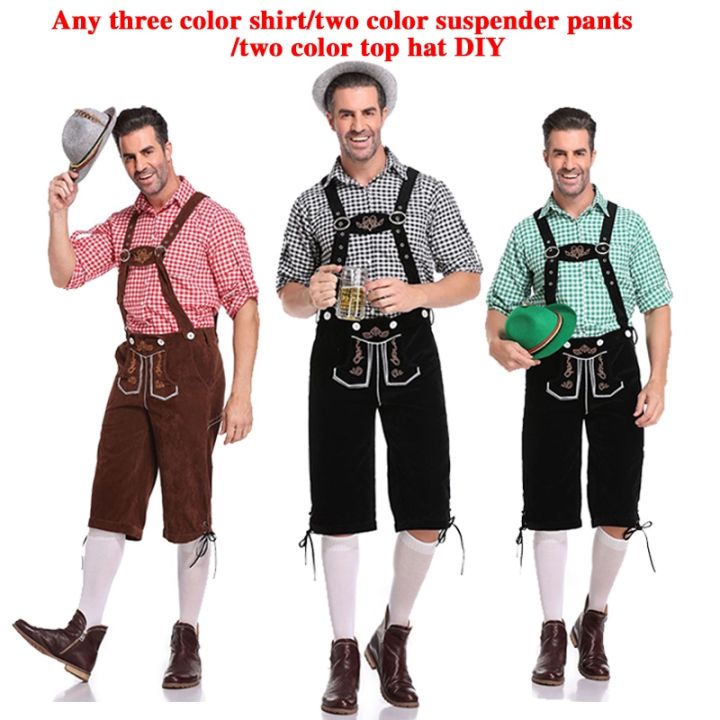 halloween costume for adults German Oktoberfest Costumes Men Traditional Bavarian Beer Male Shirt Set Cosplay Halloween Festival Party Outfit Lazada PH